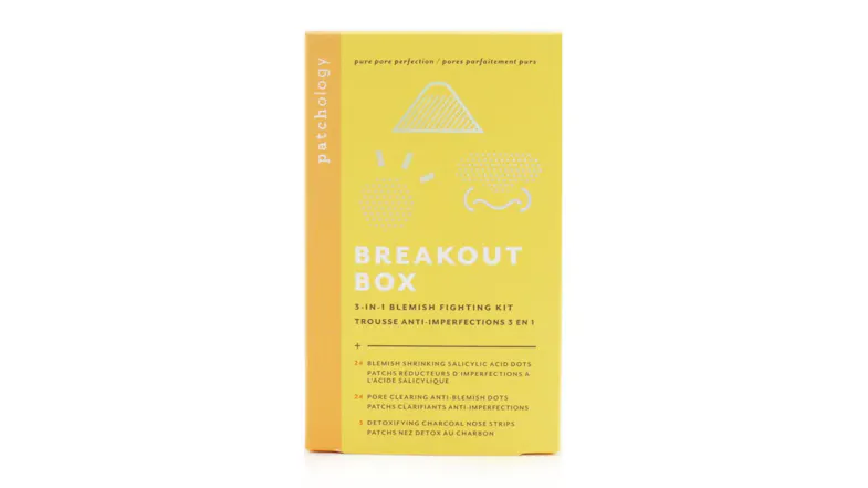 Patchology Breakout Box 3-IN-1 Blemish Fighting Kit: Blemish Shrinking Dots, Ant-Blemish Dots, Charcoal Nose Strips, Storage Sachets For Dots Patchology Breakout Box 3-IN-1 Blemish Fighting Kit: Blemish Shrinking Dots, Ant-Blemish Dots, Charcoal Nose Strips, Storage Sachets For Dots