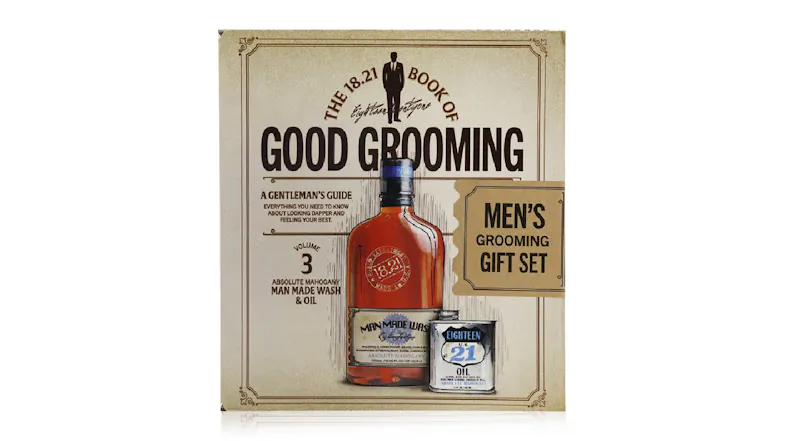 18.21 Man Made Book of Good Grooming Gift Set Volume 3: Absolute Mahogany (Wash 532ml + Oil 60ml ) - 2pcs 18.21 Man Made Book of Good Grooming Gift Set Volume 3: Absolute Mahogany (Wash 532ml + Oil 60ml ) - 2pcs