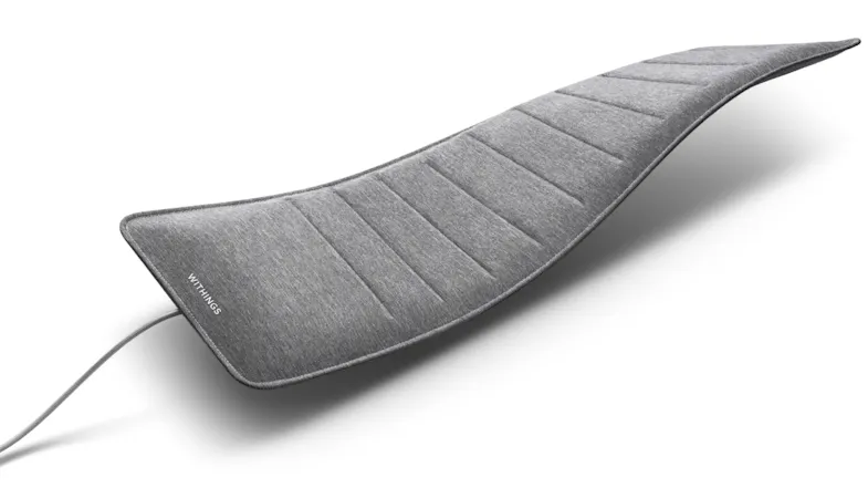 Withings smart sleep tracking mat with a flexible, grey design Withings smart sleep tracking mat with a flexible, grey design