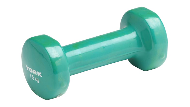 York Vinyl-Dipped Dumbbell 1.5kg - Green York Vinyl-Dipped Dumbbell 1.5kg - Green