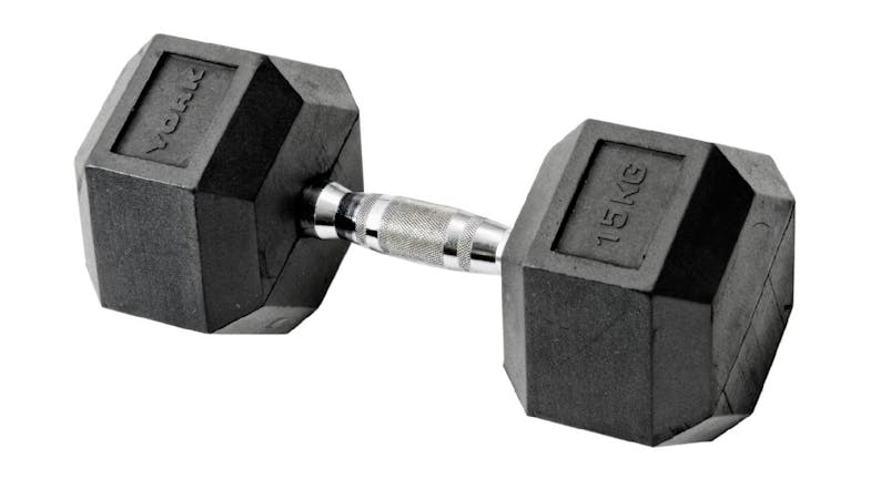 York Hex Cast Iron Dumbbell 15kg York Hex Cast Iron Dumbbell 15kg