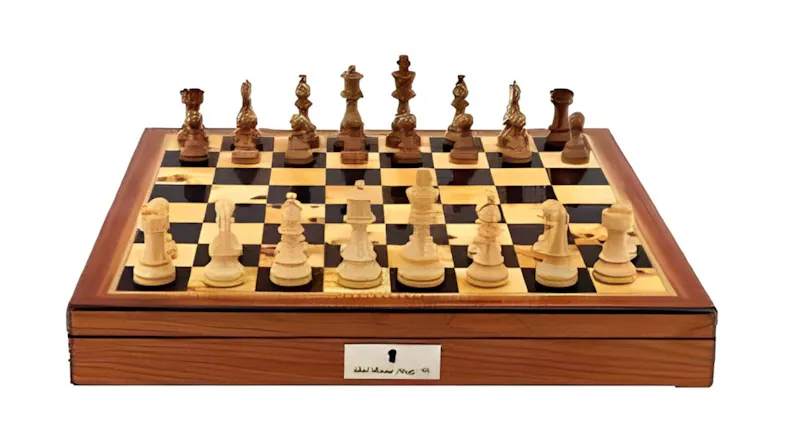 Dal Rossi 20" Staunton Wooden Chess Set - Walnut Shiny Finish Dal Rossi 20" Staunton Wooden Chess Set - Walnut Shiny Finish