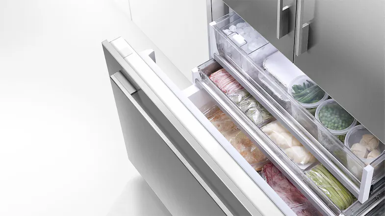 A top view of the freezer drawer A top view of the freezer drawer