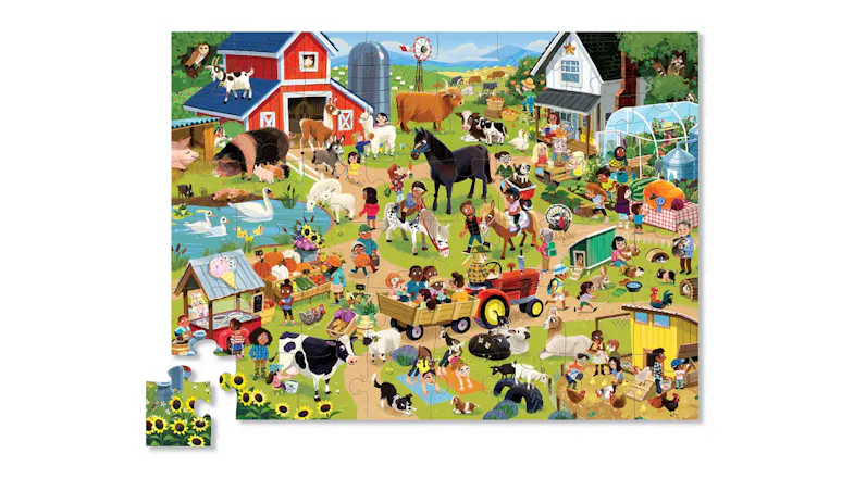 Crocodile Creek Children's Floor Puzzle 48pcs. - Day at the Farm Crocodile Creek Children's Floor Puzzle 48pcs. - Day at the Farm