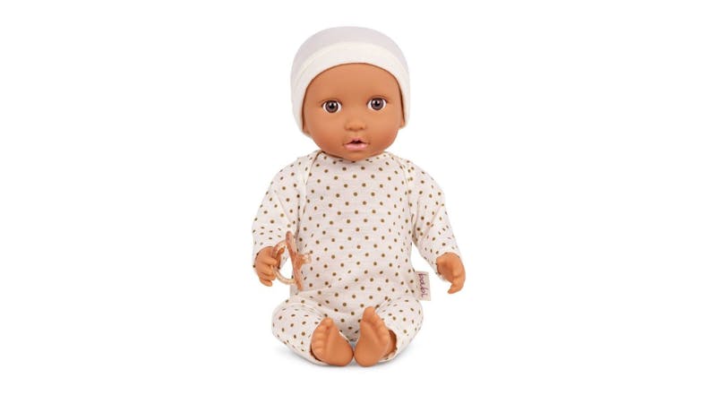 LullaBaby Baby Doll 14" with Ivory Polka Pyjamas - Warm Skin, Brown Eyes LullaBaby Baby Doll 14" with Ivory Polka Pyjamas - Warm Skin, Brown Eyes