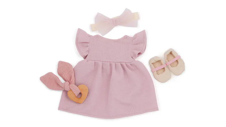 LullaBaby Baby Doll Outfit 14" - Pink Dress with Shoes, Bow LullaBaby Baby Doll Outfit 14" - Pink Dress with Shoes, Bow