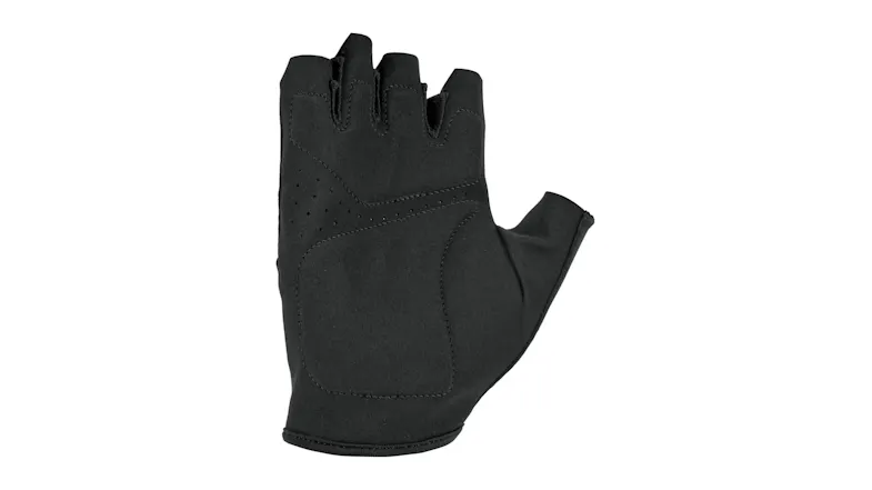 Close-up of glove’s palm side, featuring breathable holes near knuckles, and short wrist cuff with Velcro strap Close-up of glove’s palm side, featuring breathable holes near knuckles, and short wrist cuff with Velcro strap