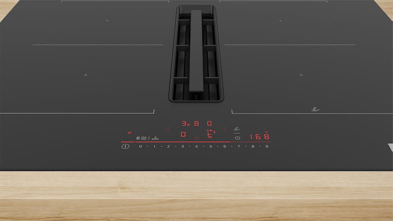 Bosch 70cm 4 Zone Induction Cooktop with Downdraft Rangehood - Black Glass (Series 6/PVQ711H26E) Bosch 70cm 4 Zone Induction Cooktop with Downdraft Rangehood - Black Glass (Series 6/PVQ711H26E)