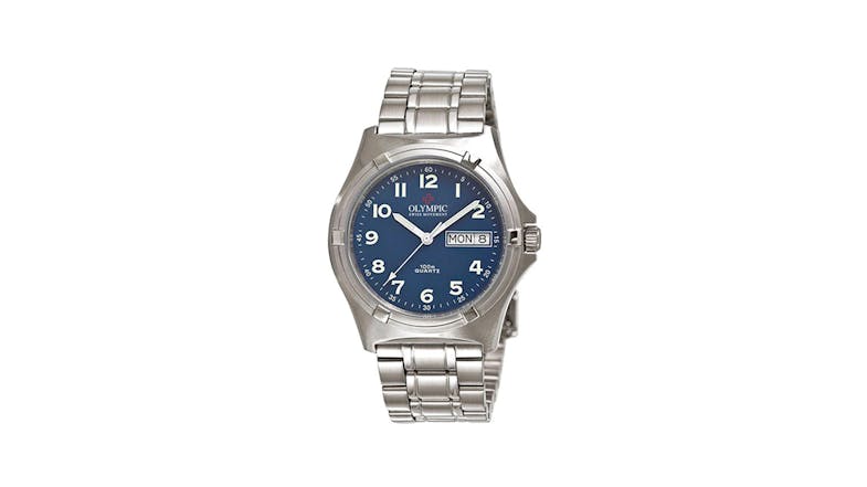 Olympic Workwatch Gents Watch 38mm - Stainless Steel with 12 Figure Blue Dial Olympic Workwatch Gents Watch 38mm - Stainless Steel with 12 Figure Blue Dial