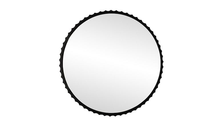 Fluted Black Round 90cm Wooden Mirror Fluted Black Round 90cm Wooden Mirror