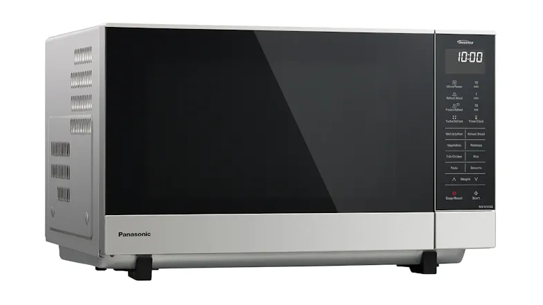 A right-angled view of a flatbed inverter microwave A right-angled view of a flatbed inverter microwave