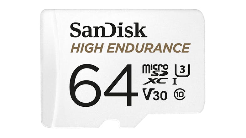 SanDisk High Endurance MicroSD Card with Adapter - 64GB (microSDXC, UHS-I, V30, U3) SanDisk High Endurance MicroSD Card with Adapter - 64GB (microSDXC, UHS-I, V30, U3)