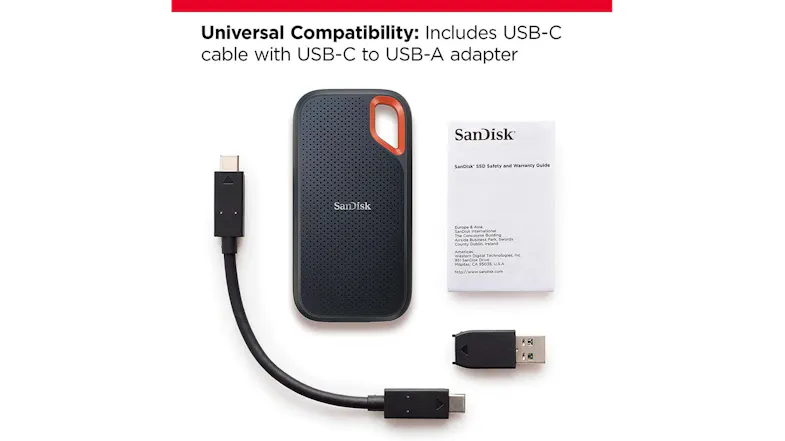SanDisk Extreme USB 3.2 Portable SSD with USB-C Connector - 1TB (Black) SanDisk Extreme USB 3.2 Portable SSD with USB-C Connector - 1TB (Black)