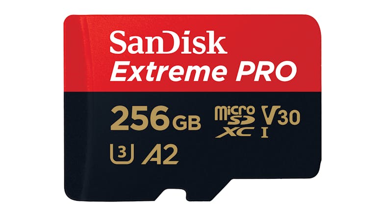 SanDisk Extreme Pro MicroSD Card with Adapter - 256GB (microSDXC, UHS-I, V30, U3, A2) SanDisk Extreme Pro MicroSD Card with Adapter - 256GB (microSDXC, UHS-I, V30, U3, A2)