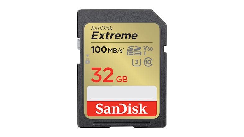 SanDisk Extreme SD Card - 32GB (SDHC, SDXC, UHS-I, V30, U3, Read 100 MB/s) SanDisk Extreme SD Card - 32GB (SDHC, SDXC, UHS-I, V30, U3, Read 100 MB/s)