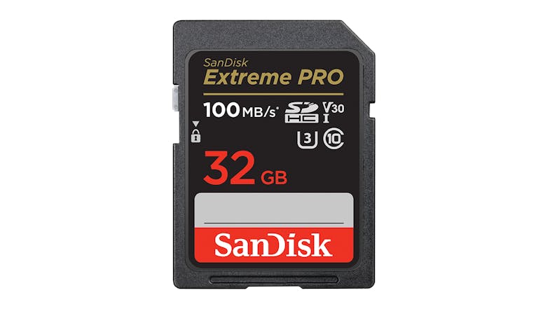 SanDisk Extreme Pro SD Card - 32GB (SDHC, SDXC, UHS-I, V30, U3, Read 100 MB/s) SanDisk Extreme Pro SD Card - 32GB (SDHC, SDXC, UHS-I, V30, U3, Read 100 MB/s)