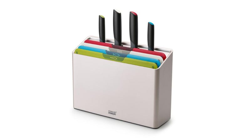 Joseph Joseph Stainless Steel Chopping Board Folio with Stainless Steel Knife Set 4pcs. - Colour-Coded Joseph Joseph Stainless Steel Chopping Board Folio with Stainless Steel Knife Set 4pcs. - Colour-Coded