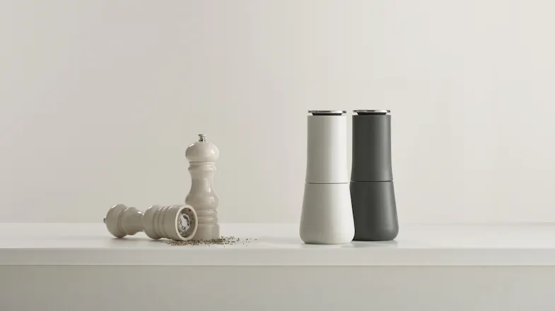 Joseph Joseph Milltop Modern Tidy Matching Salt & Pepper Grinders - Black/White Joseph Joseph Milltop Modern Tidy Matching Salt & Pepper Grinders - Black/White