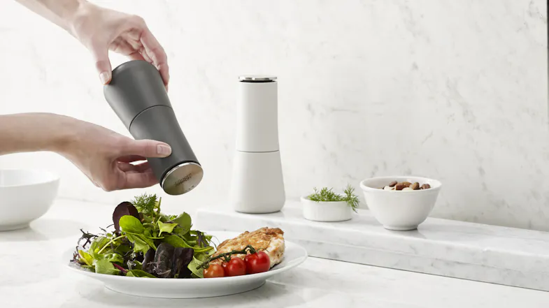 Joseph Joseph Milltop Modern Tidy Matching Salt & Pepper Grinders - Black/White Joseph Joseph Milltop Modern Tidy Matching Salt & Pepper Grinders - Black/White