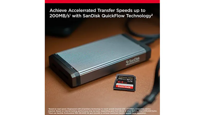 SanDisk Extreme Pro SD Card - 64GB (SDHC, SDXC, UHS-I, V30, U3, Read 200 MB/s) SanDisk Extreme Pro SD Card - 64GB (SDHC, SDXC, UHS-I, V30, U3, Read 200 MB/s)