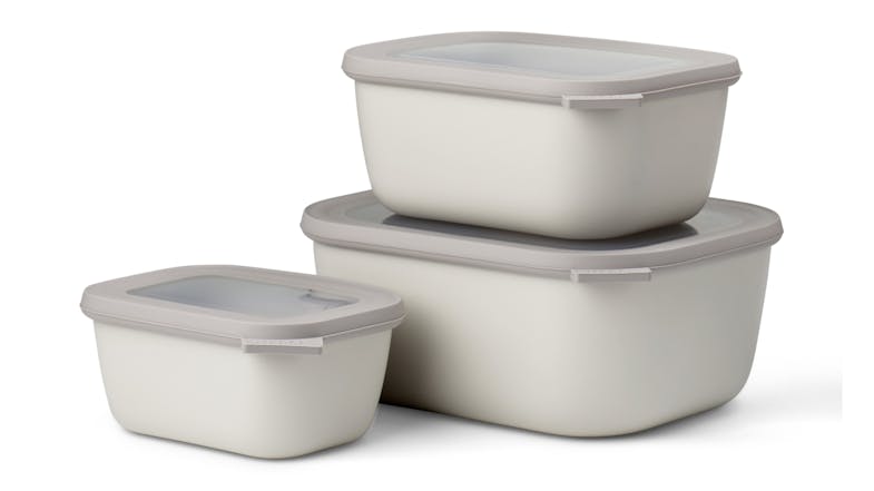 Mepal Cirqula Rectangular Food Storage Container System Large 3pcs. - Nordic White Mepal Cirqula Rectangular Food Storage Container System Large 3pcs. - Nordic White