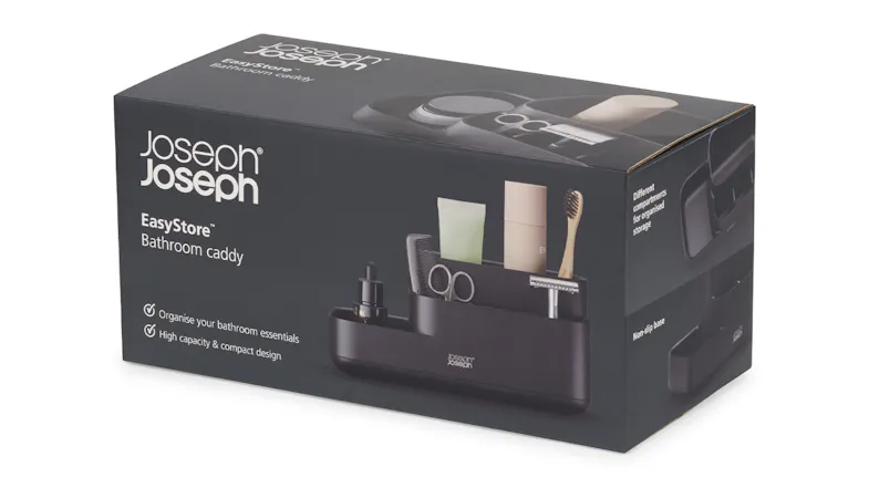 Joseph Joseph EasyStore Bathroom Benchtop Caddy - Black Joseph Joseph EasyStore Bathroom Benchtop Caddy - Black