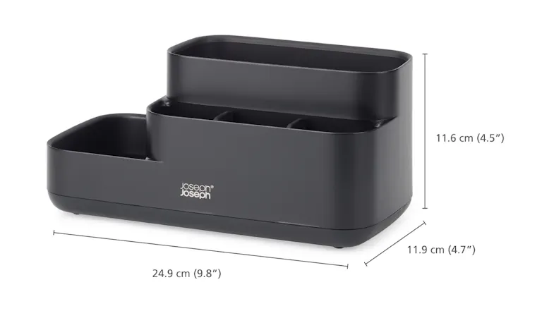Joseph Joseph EasyStore Bathroom Benchtop Caddy - Black Joseph Joseph EasyStore Bathroom Benchtop Caddy - Black