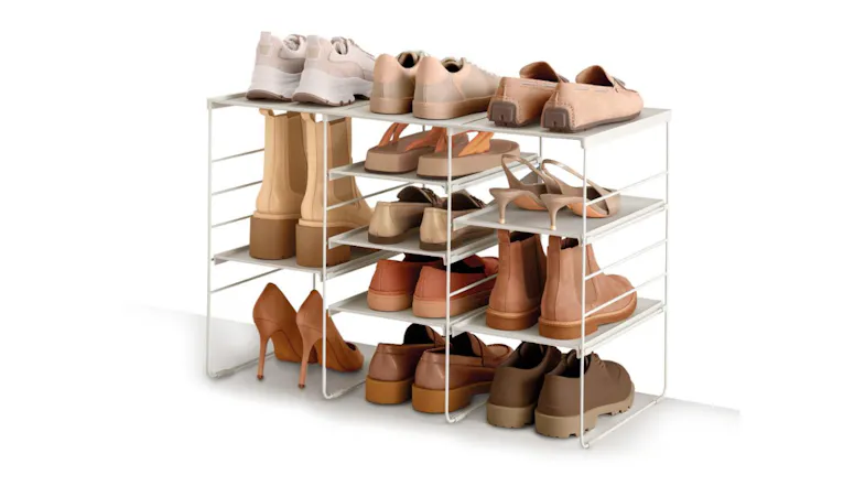 Joseph Joseph Level PLUS Adjustable Shoe Rack 75 x 35 x 51cm - White Joseph Joseph Level PLUS Adjustable Shoe Rack 75 x 35 x 51cm - White