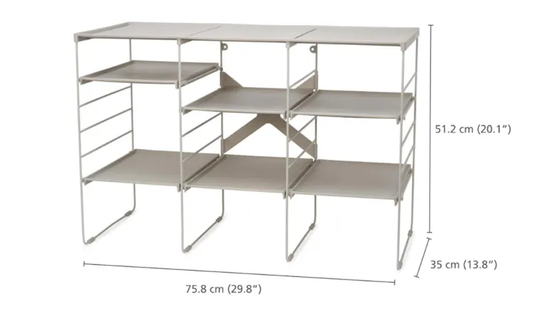 Joseph Joseph Level PLUS Adjustable Shoe Rack 75 x 35 x 51cm - White Joseph Joseph Level PLUS Adjustable Shoe Rack 75 x 35 x 51cm - White