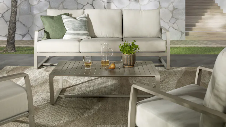 Cabana 4 Piece Outdoor Lounge Setting - Beige Cabana 4 Piece Outdoor Lounge Setting - Beige