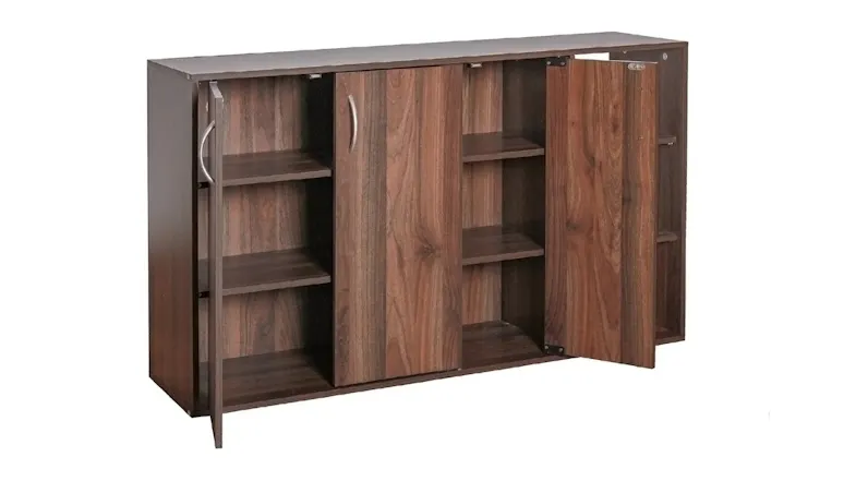 TSB Living "Okura" 3-Door Shoe Cabinet - Walnut TSB Living "Okura" 3-Door Shoe Cabinet - Walnut