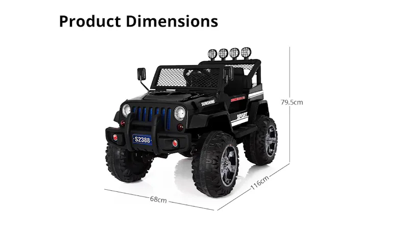 TSB Living Kids' Ride-On Jeep Off-Roader - Black TSB Living Kids' Ride-On Jeep Off-Roader - Black