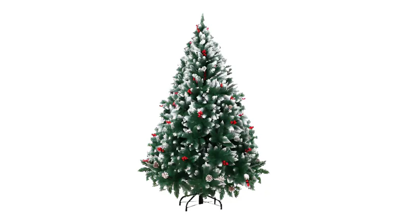 TSB Living Faux Christmas Tree with Frosted Tips, Nature-Inspired Decorations 180cm TSB Living Faux Christmas Tree with Frosted Tips, Nature-Inspired Decorations 180cm