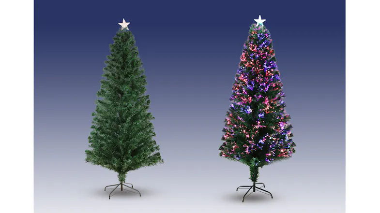 TSB Living Faux Christmas Tree with Star, Fiber Optic Lighting 180cm TSB Living Faux Christmas Tree with Star, Fiber Optic Lighting 180cm