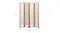 TSB Living 4-Panel Room Divider - Mocha Wood/Cream Linen TSB Living 4-Panel Room Divider - Mocha Wood/Cream Linen