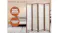 TSB Living 4-Panel Room Divider - Mocha Wood/Cream Linen TSB Living 4-Panel Room Divider - Mocha Wood/Cream Linen