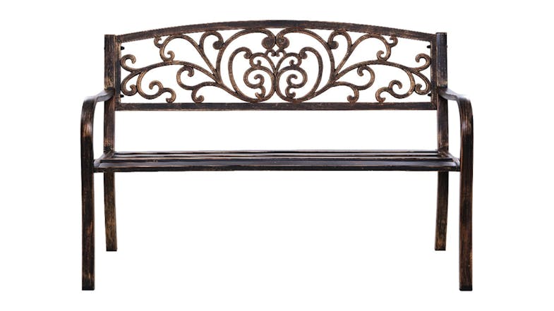 TSB Living Arteferro Cast Iron Garden Bench - Bronze Decorative Fronds TSB Living Arteferro Cast Iron Garden Bench - Bronze Decorative Fronds