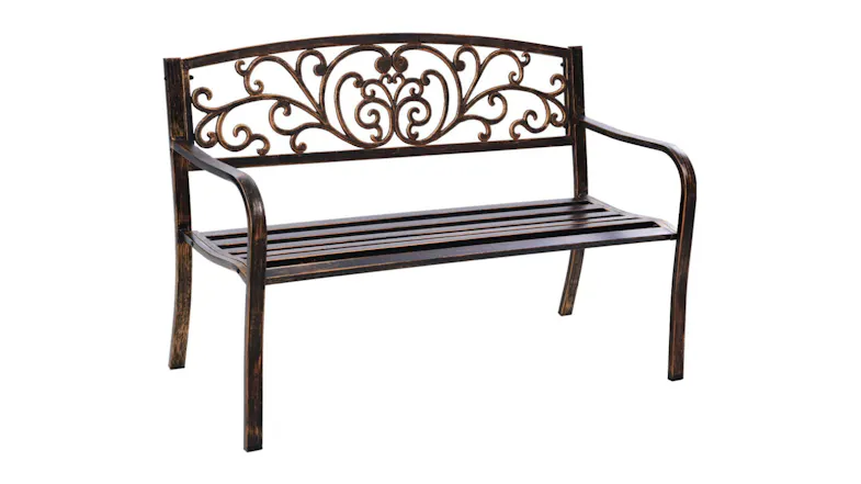 TSB Living Arteferro Cast Iron Garden Bench - Bronze Decorative Fronds TSB Living Arteferro Cast Iron Garden Bench - Bronze Decorative Fronds