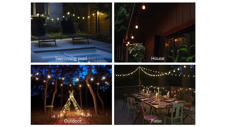 TSB Living Suspended Socket LED Festoon Light String S14 11W 17m - Warm White TSB Living Suspended Socket LED Festoon Light String S14 11W 17m - Warm White
