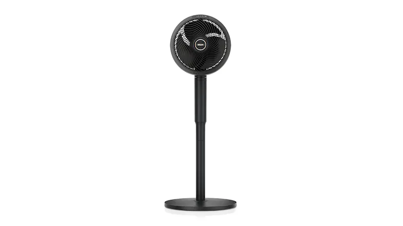 A front view of the Shark FlexBreeze Pedestal & Tabletop Cordless Fan with Remote & Misting Attachment in grey/rose gold finish A front view of the Shark FlexBreeze Pedestal & Tabletop Cordless Fan with Remote & Misting Attachment in grey/rose gold finish