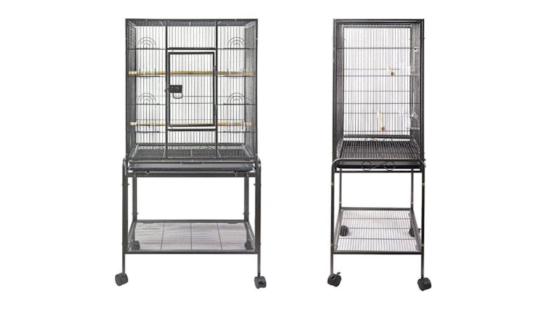 TSB Living Sturdy Square-Roof Bird Cage with Sliding Tray, Wheels TSB Living Sturdy Square-Roof Bird Cage with Sliding Tray, Wheels