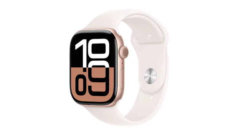 Apple Watch Series 10 - Rose Gold Aluminium Case with Light Blush Sport Band (46mm, GPS, Bluetooth, Medium-Large) Apple Watch Series 10 - Rose Gold Aluminium Case with Light Blush Sport Band (46mm, GPS, Bluetooth, Medium-Large)