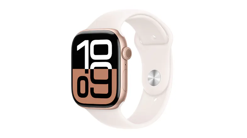 Apple Watch Series 10 - Rose Gold Aluminium Case with Light Blush Sport Band (46mm, GPS+Cellular, Bluetooth, Small-Medium) Apple Watch Series 10 - Rose Gold Aluminium Case with Light Blush Sport Band (46mm, GPS+Cellular, Bluetooth, Small-Medium)