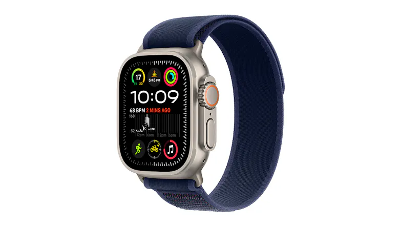 Apple Watch Ultra 2 - Natural Titanium Case with Blue Trail Loop (49mm, GPS+Cellular, Bluetooth, Small-Medium) Apple Watch Ultra 2 - Natural Titanium Case with Blue Trail Loop (49mm, GPS+Cellular, Bluetooth, Small-Medium)