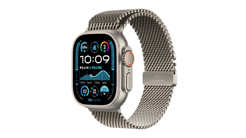 Apple Watch Ultra 2 - Natural Titanium Case with Natural Titanium Milanese Loop (49mm, GPS+Cellular, Bluetooth, Large) Apple Watch Ultra 2 - Natural Titanium Case with Natural Titanium Milanese Loop (49mm, GPS+Cellular, Bluetooth, Large)