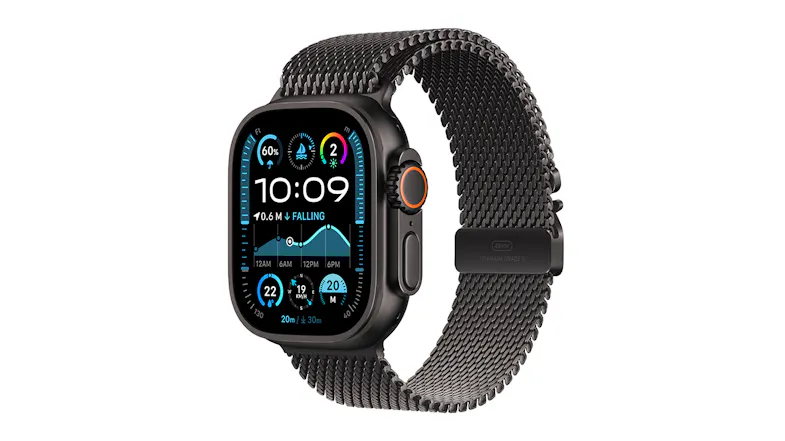 Apple Watch Ultra 2 - Black Titanium Case with Black Titanium Milanese Loop (49mm, GPS+Cellular, Bluetooth, Medium) Apple Watch Ultra 2 - Black Titanium Case with Black Titanium Milanese Loop (49mm, GPS+Cellular, Bluetooth, Medium)