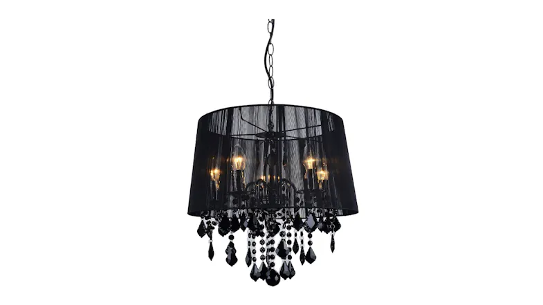 TSB Living Svart Crystal Look Chandelier 45cm TSB Living Svart Crystal Look Chandelier 45cm
