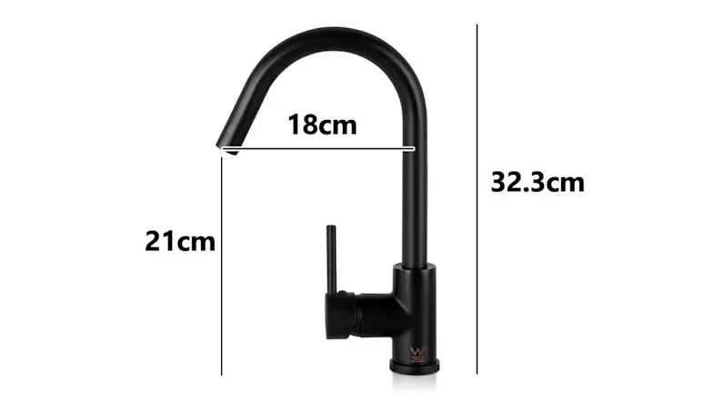 TSB Living Rounded Swivel Kitchen Mixer Tap 32 x 18cm - Black TSB Living Rounded Swivel Kitchen Mixer Tap 32 x 18cm - Black