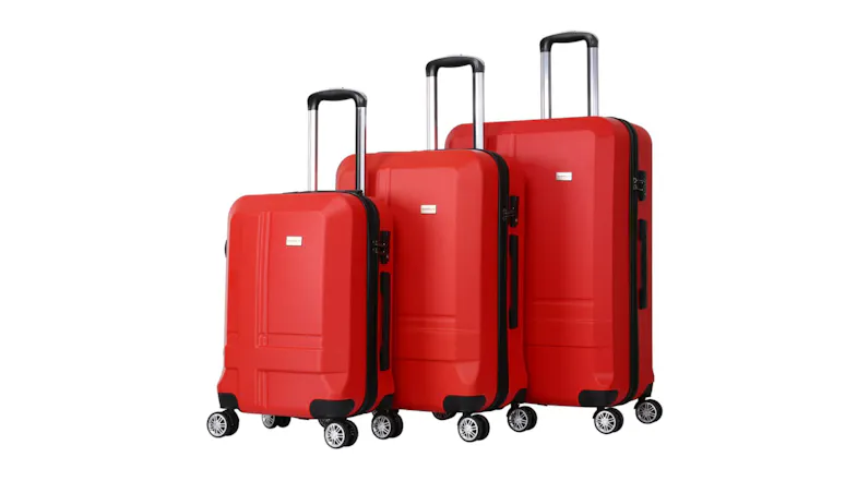 TSB Living Hard-Shell Luggage Set 3pcs. - Cross Red TSB Living Hard-Shell Luggage Set 3pcs. - Cross Red