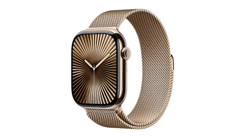 Apple Watch Series 10 - Gold Titanium Case with Gold Milanese Loop (46mm, GPS+Cellular, Bluetooth, Small-Medium) Apple Watch Series 10 - Gold Titanium Case with Gold Milanese Loop (46mm, GPS+Cellular, Bluetooth, Small-Medium)